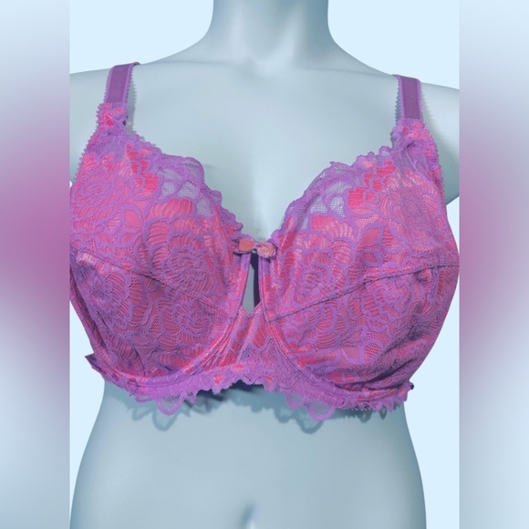 Penningtons, Plus Size Déesse Pink Lace Bra & Panty Set - 42DDD / 2X 🫦 - Picture 5 of 9